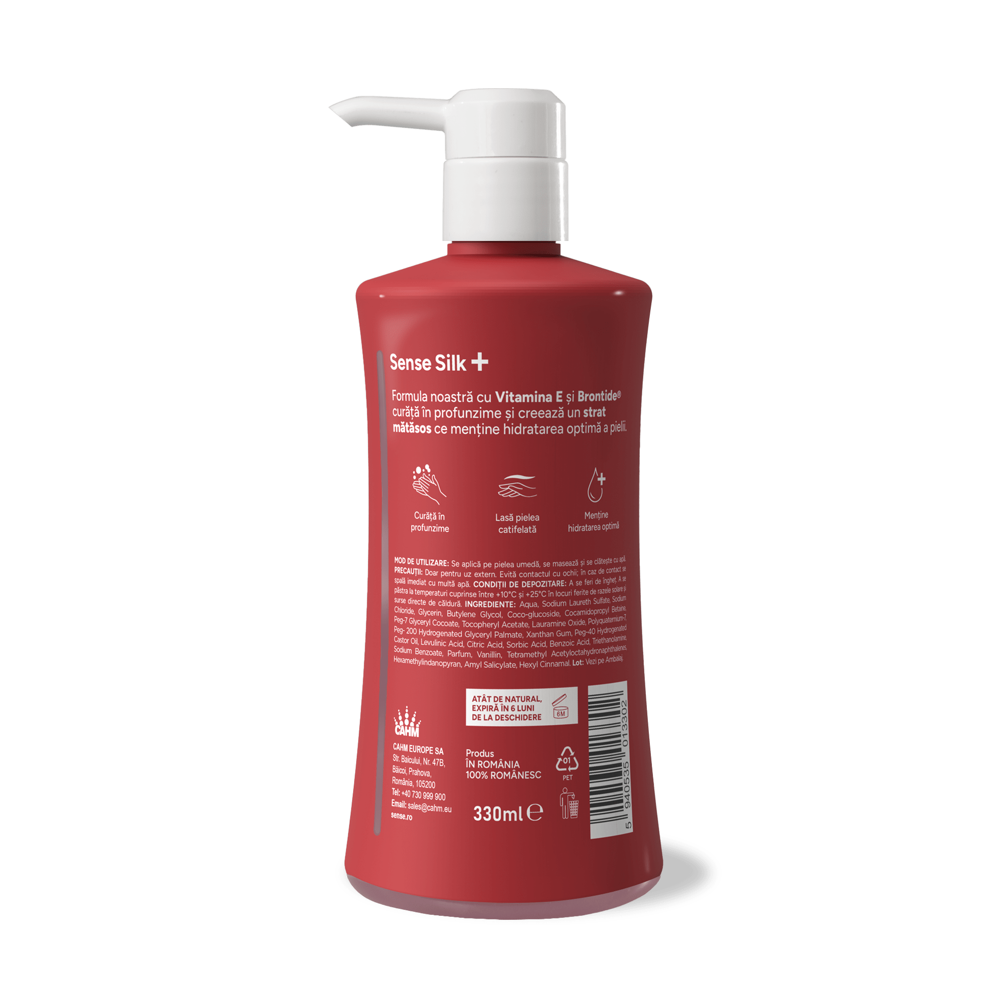 Sapun Lichid Gel, SenseSilk+, Protector cu Acid Lactic, 330ml – SENSE