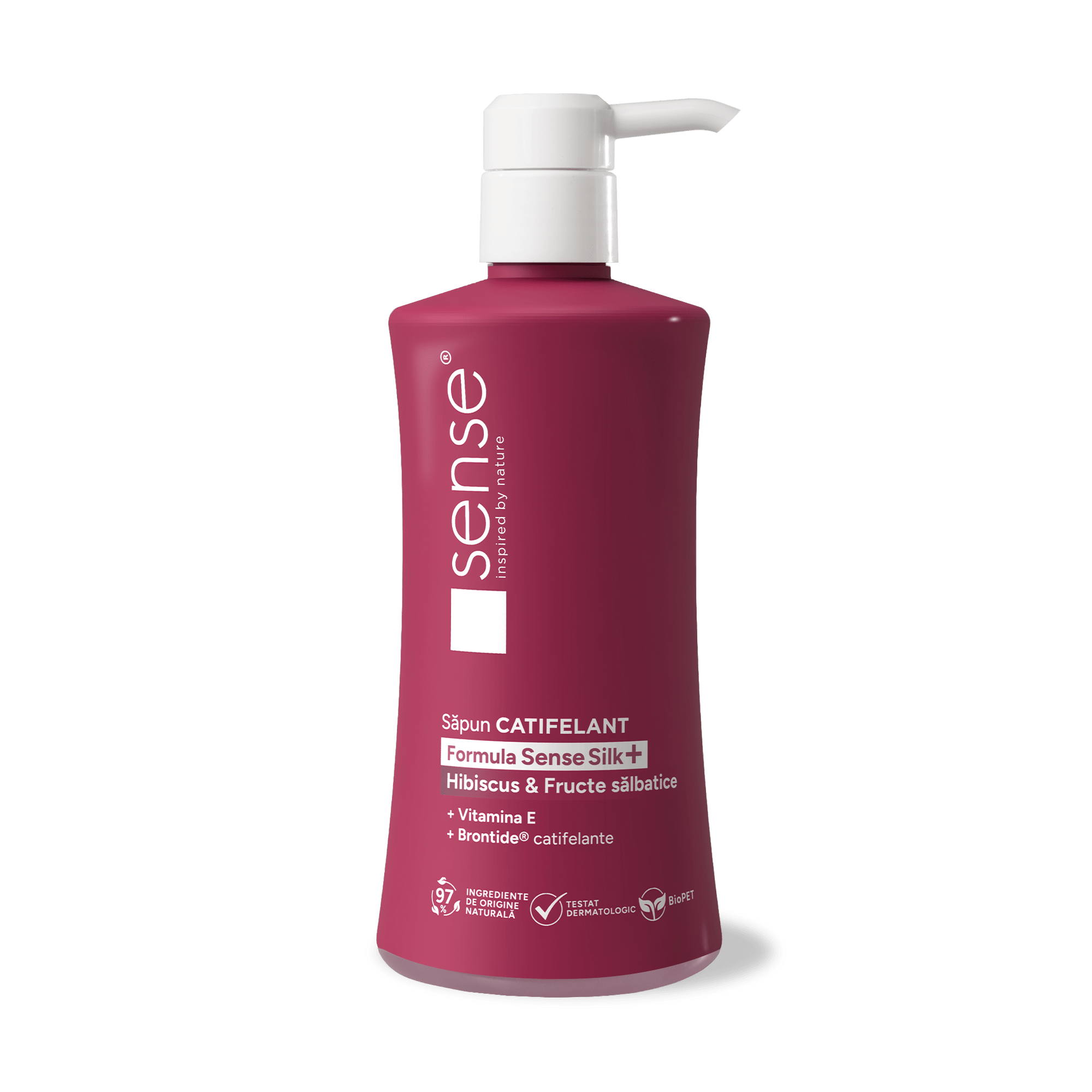 Sapun Lichid Gel, SenseSilk+, Hibiscus & Fructe Salbatice, 330ml – SENSE
