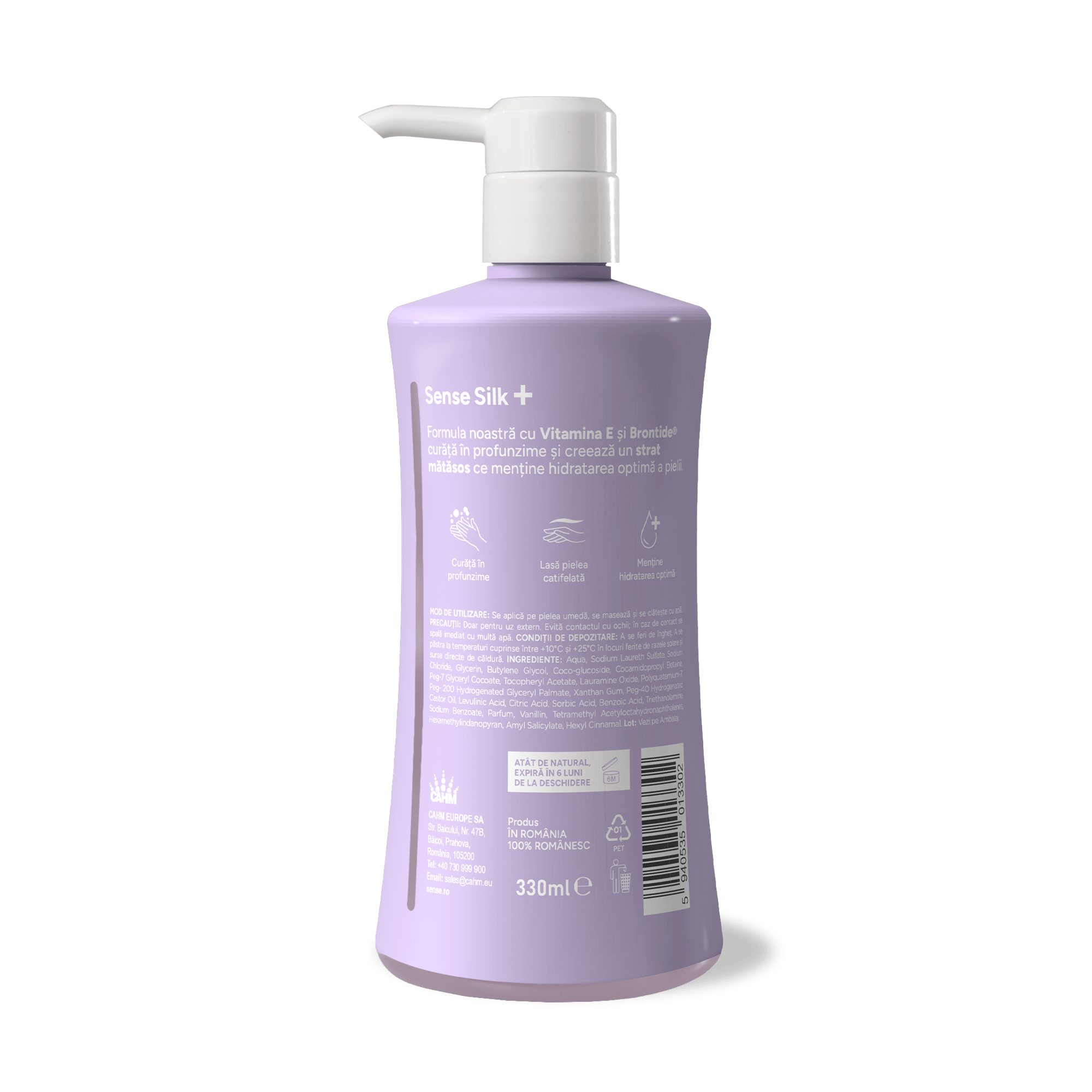 Sapun Lichid Gel, SenseSilk+, Liliac & Frezie, 330ml – SENSE