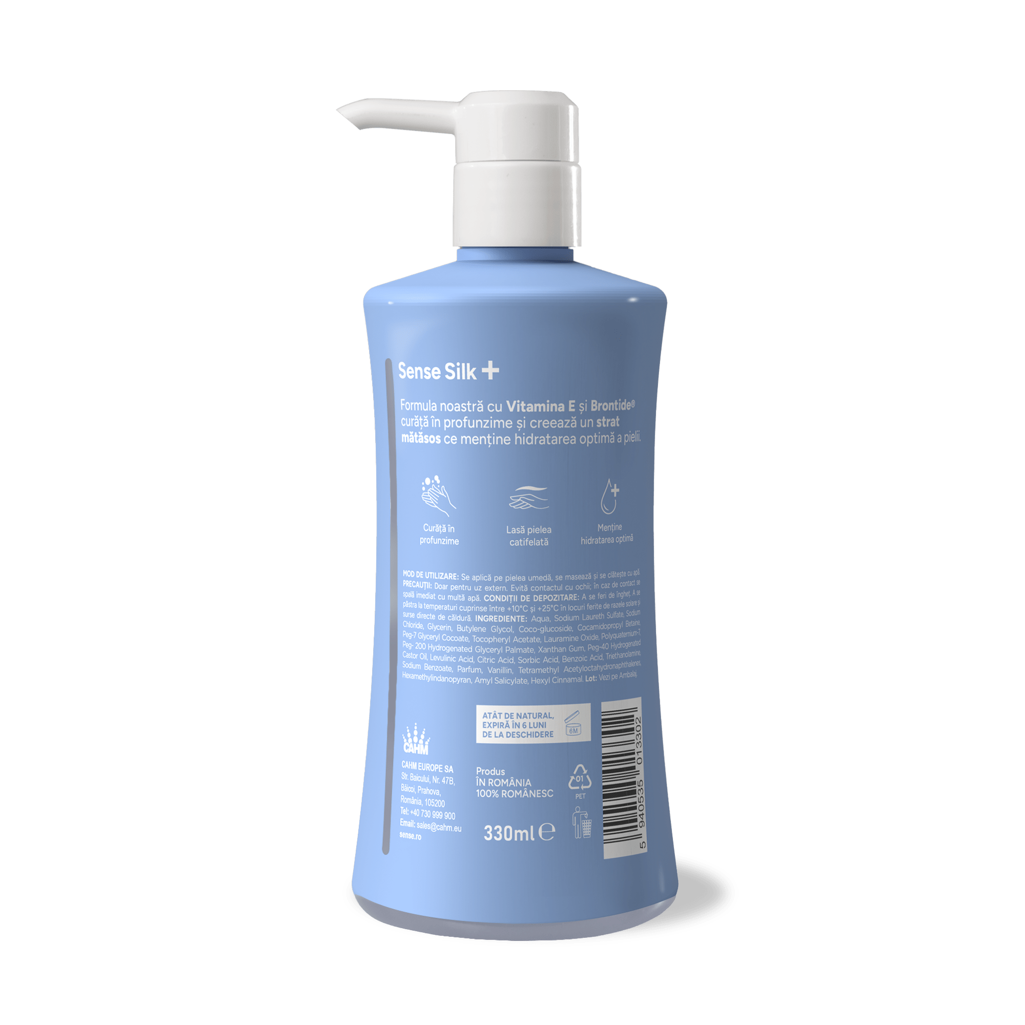 Sapun Lichid Gel, SenseSilk+, Magnolie Alba & Casmir, 330ml – SENSE