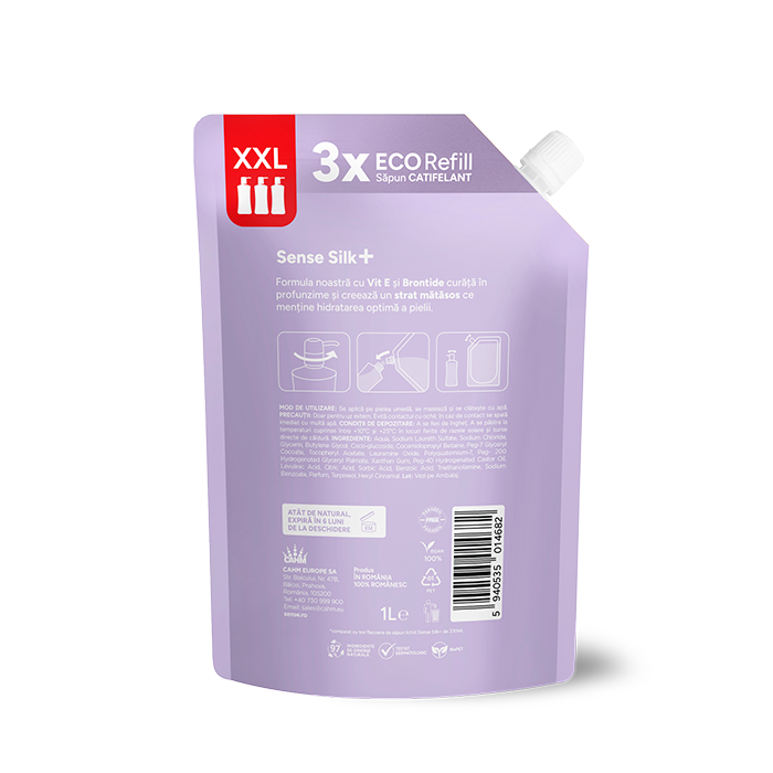 Rezerva Sapun Lichid Gel, SenseSilk+, Liliac & Frezie, 1L – SENSE