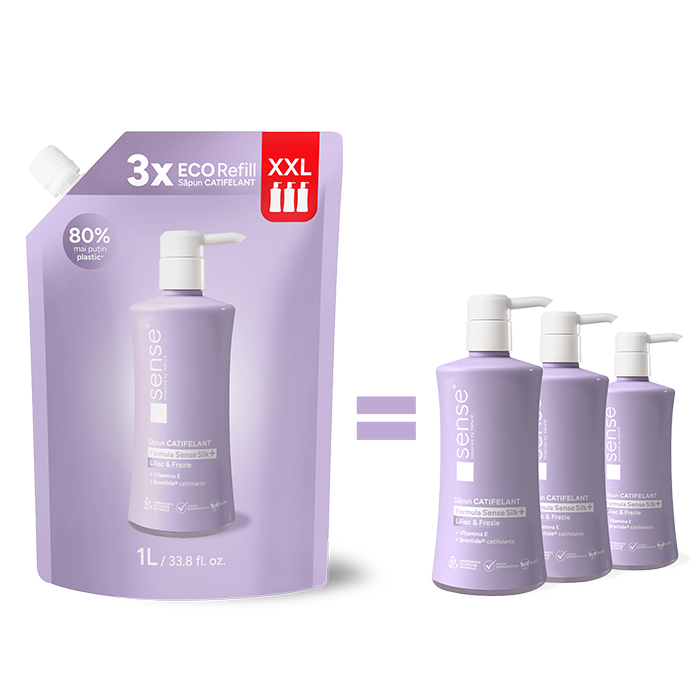 Rezerva Sapun Lichid Gel, SenseSilk+, Liliac & Frezie, 1L – SENSE