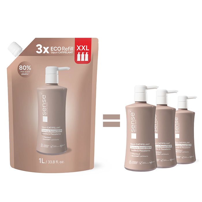 Rezerva Sapun Lichid Gel, SenseSilk+, Vanilie & Macadamia, 1L – SENSE