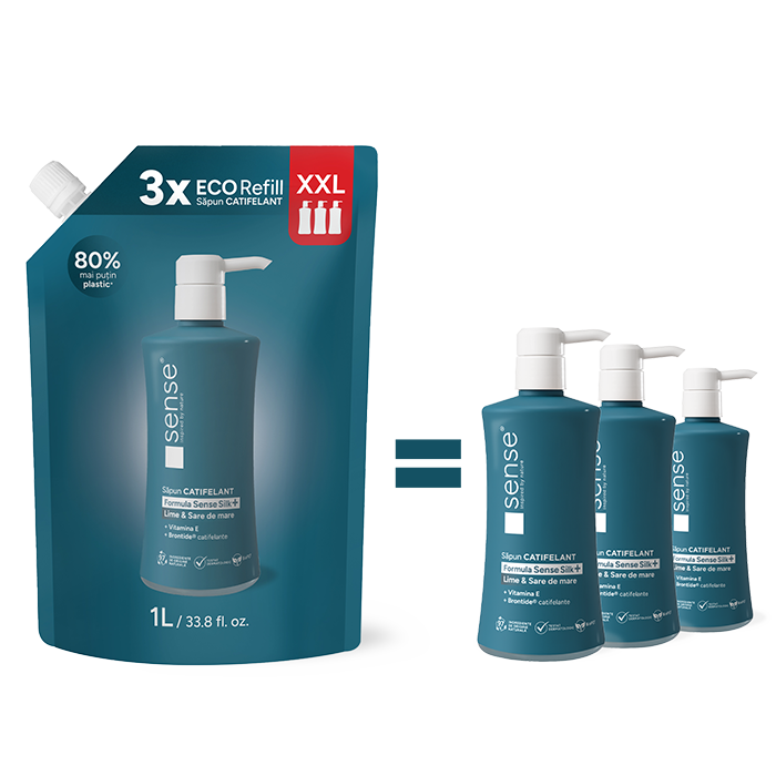 Rezerva Sapun Lichid Gel, SenseSilk+, Lime & Sare de Mare, 1L– SENSE