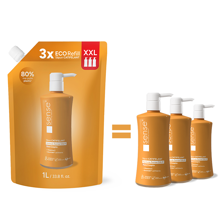 Rezerva Sapun Lichid Gel, SenseSilk+, Pere Coapte, 1L– SENSE