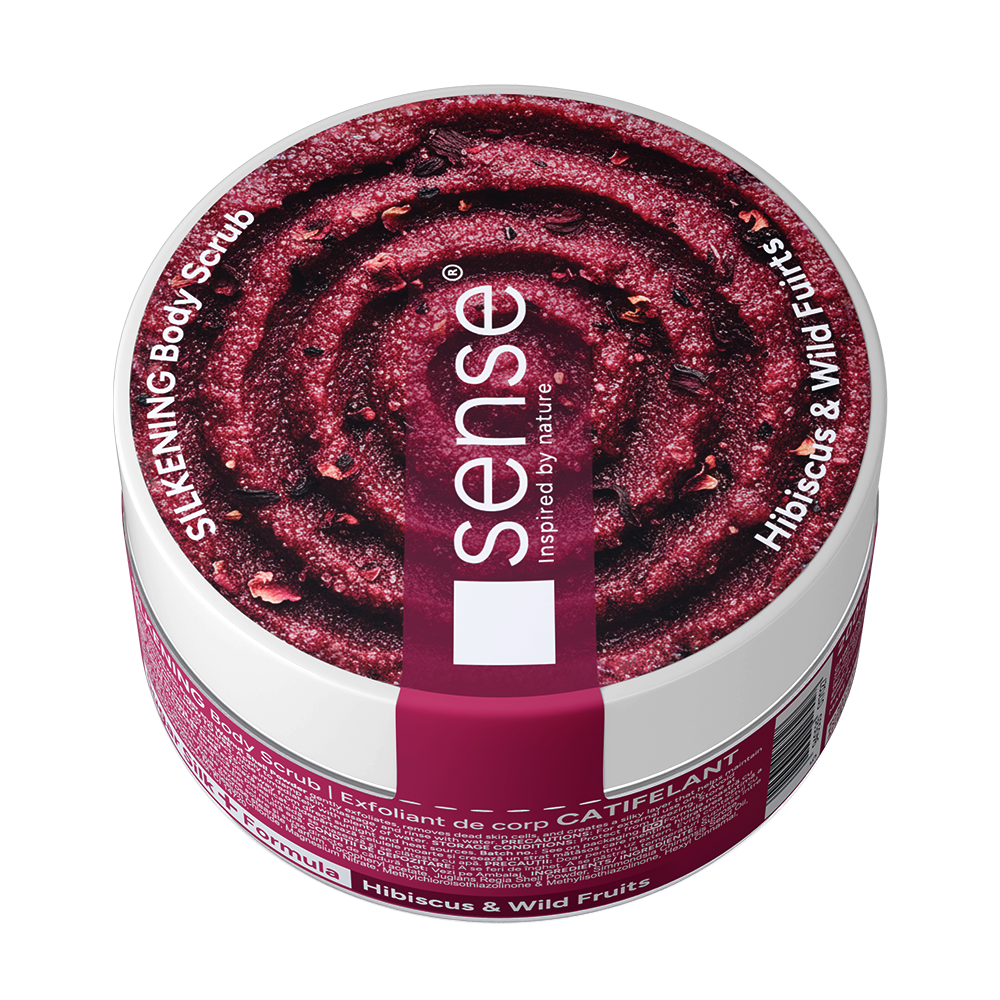 Exfoliant de corp, SugarSilk+, Hibiscus & Fructe S?lbatice, 200ml – SENSE