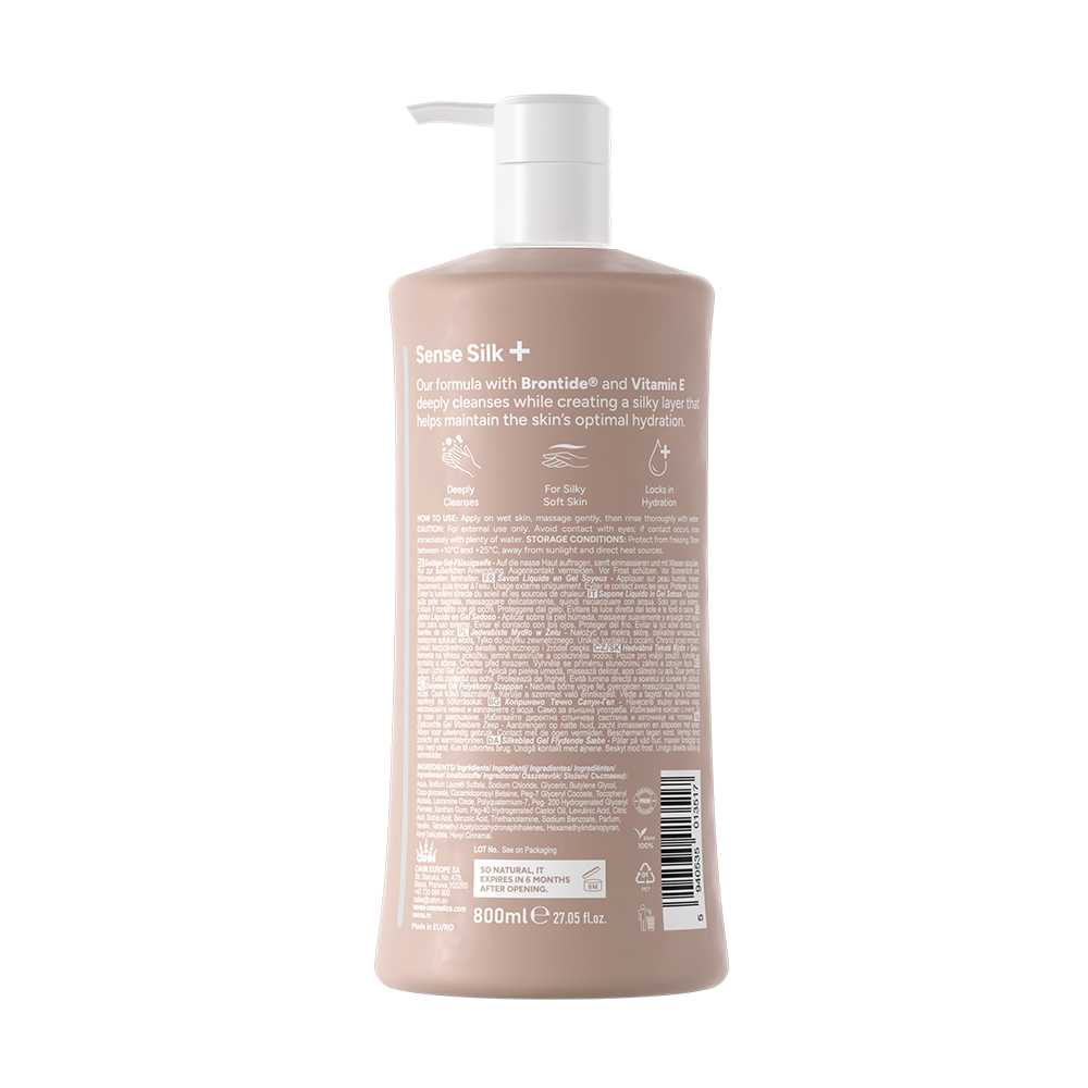 Sapun Lichid Gel, SenseSilk+, Vanilie & Macadamia, 800ml – SENSE